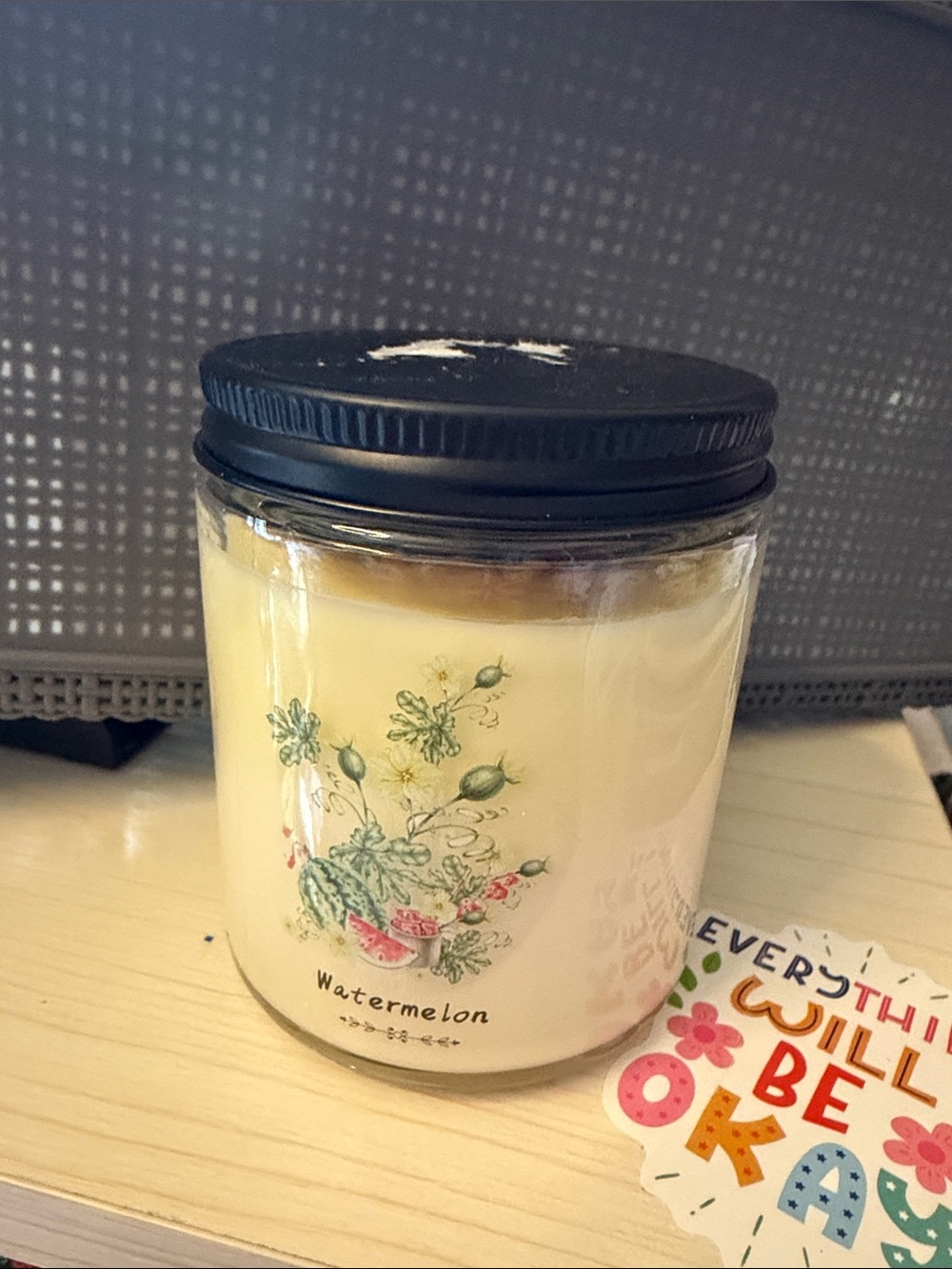 Watermelon Scented Candle - Cream